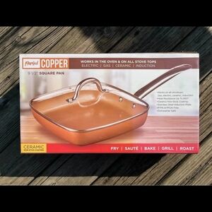 NEW Copper Square Pan with Lid